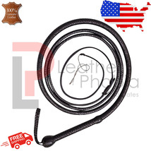 Cow Hide Leather Bullwhip 10 Feet Long 16 Plaits Black Indiana Jones Bullwhips - £60.59 GBP