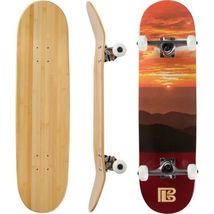 Sunset Graphic Bamboo Skateboard (Complete Skateboard) - £103.43 GBP