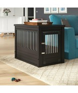 Dog Pet Crate Wooden End Table Nightstand Living Room Bedroom Espresso M... - $3,774.38 MXN