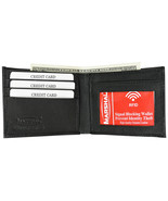 Leather Bifold Wallet ID Credit Card Holder RFID Blocking Slim Style Black - $12.86