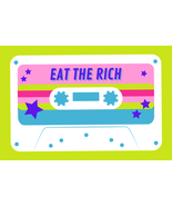 Eat the Rich Green Rectangle Sticker - $2.00