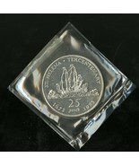 1973 ST HELENA 25 PENCE STERLING (.925) SILVER PROOF CROWN WITH CASE LOW... - $40.61 CAD
