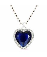 Blue Heart Of The Ocean Necklace and Blue Velvet Bag - £19.46 GBP
