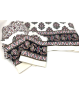 Vintage Fieldcrest King Size Sheet Set Aztec Southwest Geometric Green B... - $35.00