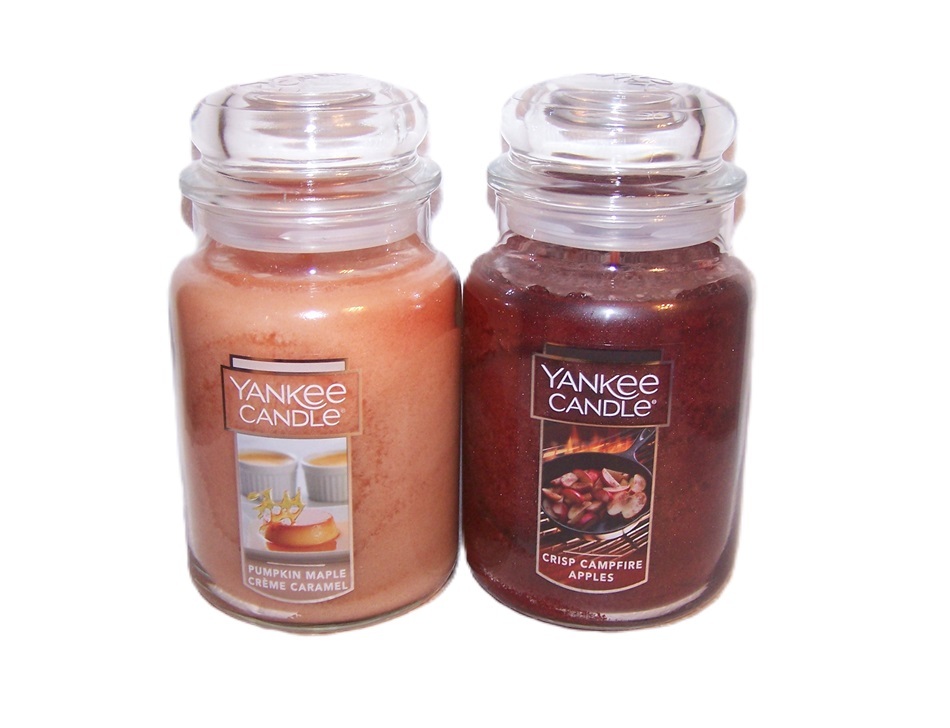 Yankee Candle Crisp Campfire Apples & Pumpkin Maple Creme Jar Candle 22 oz x2