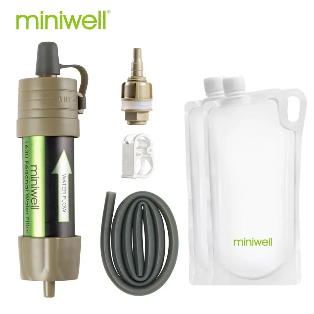 Miniwell L630 Portable Outdoor Water Filter Survival Kit with Bag for Camping - £35.13 GBP