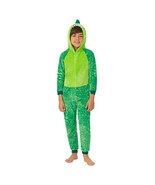 Saint Eve Boys Size XS 5/6 Green Dino Youth Hooded Fleece Sleeper NWT - £6.51 GBP