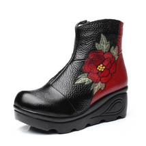 Size 35-40 2021New Ankle Women&#39;s Boots Winter Embroidery Shoes Woman Outdoor Wes - £42.95 GBP