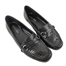 St Johns Bay Womens Shoes Size 7.5 M Black Loafers Faux Leather Textured... - £13.95 GBP