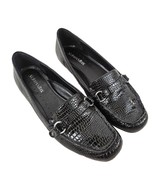 St Johns Bay Womens Shoes Size 7.5 M Black Loafers Faux Leather Textured... - £14.22 GBP