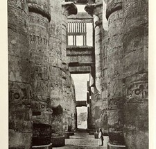 1942 Egypt Great Hypostyle Hall Karnak Historical Print Antique Ephemera... - $19.99