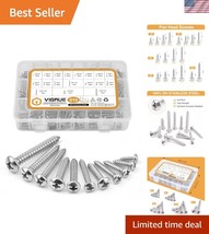 304 Stainless Steel Screw Set: 510Pcs Phillips Pan Head Wood &amp; Metal Screws - $40.50