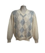 Titleist Vintage Scotland Mens Wool Beige Argyle V-Neck Pullover Sweater... - £38.69 GBP