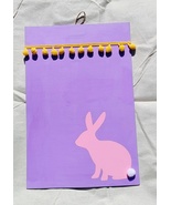 Decorative Easter Bunny Wooden Plaque - Purple Spring Themed Hanging Hom... - $15.00