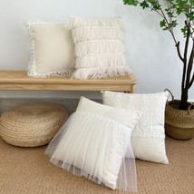 18 x 18 in Embrodiery Lace Throw Pillow Covers Case Sofa Bed Cushion Cover Decor - £15.97 GBP