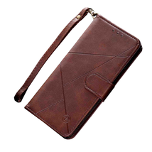 Anymob Samsung Case Brown Leather Flip Stand Phone Cover Protection - £23.07 GBP