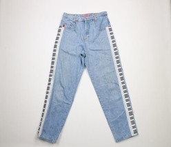 Vintage 90s Streetwear Womens Size 12 Distressed Piano Keys Denim Jeans Blue - £46.68 GBP