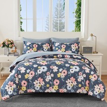 7 Piece Bed in a Bag,Floral Comforter Set King Size - £56.75 GBP