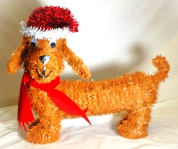Christmas Tinsel Wire Dachshund Wiener Dog Holiday Sitter Decor - $544.79 MXN