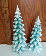 Dept 56 Wintergreen Pine Trees  Porcelain Accessory Set Of 2 52661 Retired Vtg - £19.66 GBP