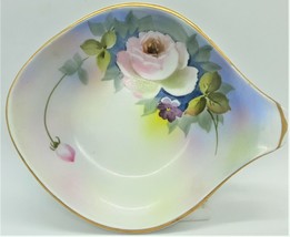 Noritake M Handpainted Candy/Nut Dish Gold Trim with Handle ~ Made in Japan - £10.41 GBP