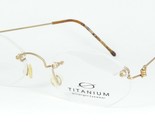 Titanium Ultraleichter Brille 6403 001 Sand Gold Brille Rahmenlose 52-18... - £64.66 GBP