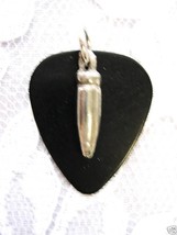 NEW SOLID BLACK GUITAR PICK PEWTER BULLET CHARM PENDANT - $5.99 NEW SOLID BLACK GUITAR PICK PEWTER BULLET CHARM PENDANT - $5.99