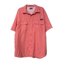 Joe Marlin Mens Coral/Salmon Short Sleeve Button Vented Shirt Size 2XL - £11.71 GBP