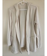 Splendid Wrap w/Hood + Pockets, Off-White/Light Beige, Women&#39;s L - $19.99