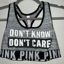 Victoria’s Secret PINK gray and black sports bra size medium - $11.76