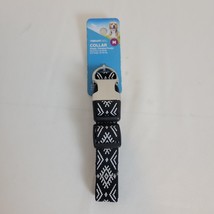 MED 14-20IN Black &amp; White Diamond Print Collar For Dogs 20-50LB by Vibra... - $14.84