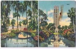 Florida Postcard Beauty Spots Cypress Gardens &amp; Singing Tower - £1.70 GBP