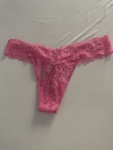 New Victoria&#39;s Secret Very Sexy Lace allover Sheer Thong Panty Hot Pink ... - £9.15 GBP