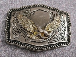 Vintage Silvertone Belt buckle With Goldtone Eagle Made In USA Western  - $467.21 MXN