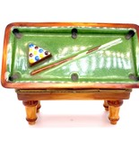 Limoges Billiards Table Pill Box Trinket Made in France 3&quot; x 1-1/2&quot; x 1-... - $209.88