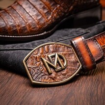 TUCSON Genuine Caiman Belly Skin Cowboy Boot from the Western Collection Aged Ma image 10