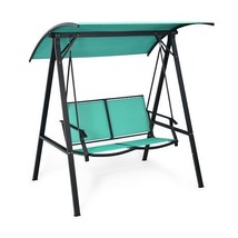 2 Person Patio Swing with Weather Resistant Glider and Adjustable Canopy - $2,528.44 MXN