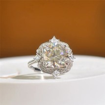 5 Carat Certified Moissanite Ring Round Excellent Cut Vintage Style 925 Silver  - £202.98 GBP