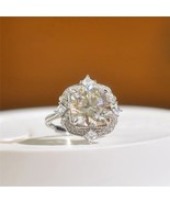 5 Carat Certified Moissanite Ring Round Excellent Cut Vintage Style 925 ... - £200.31 GBP
