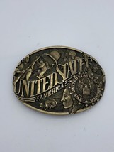 Vintage USA brass belt buckle by ADM United States of America Patriotic ... - $35.00
