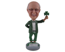 Custom Bobblehead Saint Patrick Irish Leprechaun Man Wearing Formal Irish Attire - £65.04 GBP