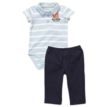 Carter&#39;s Baby Boys Blue Polo All-Star Daddy&#39;s Team Outfit, Set, Size 6 M... - $145.66 MXN