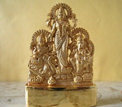 Lord Ganesha Laxmi Lakshmi Saraswati Antique Idol Statue Om Hindu God Blessed Om - £11.45 GBP