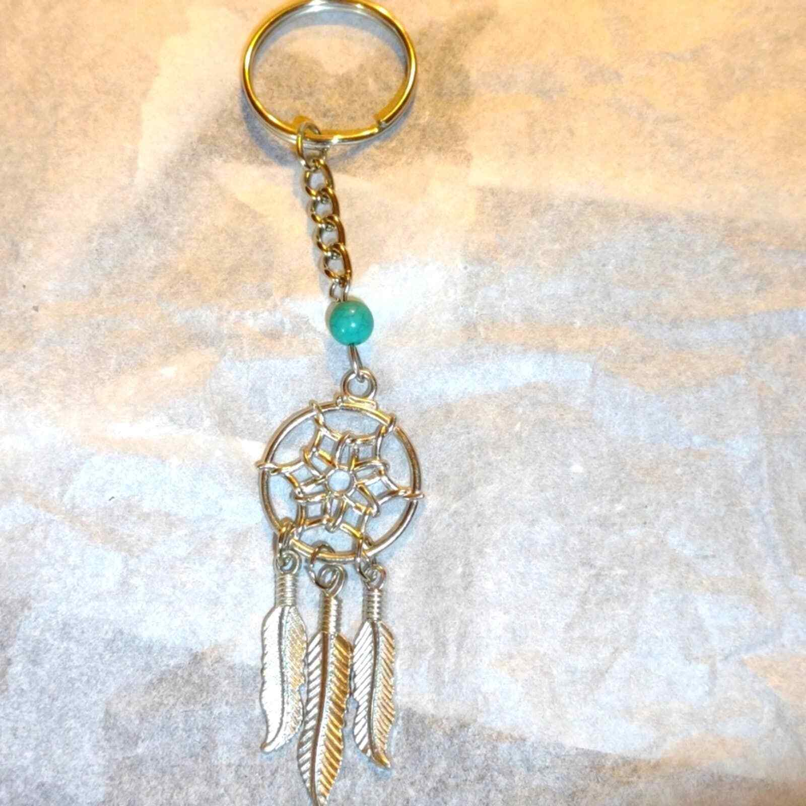 Gorgeous vintage Navajo silver dreamcatcher keychain - $11.88