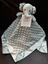 Super Star Baby Grey Plush Elephant Security Blanket Oversized 22” X 22” Nwt - £14.23 GBP
