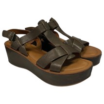 Kork Ease Sandals Womens Size 7 Leather Platform Wedge Shoes Comfort Bea... - $707.48 MXN