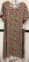 NWT 2.0 LuLaRoe 2XL Brown/Tan with Red Blue Roses Floral Soft Knit Carly... - £35.47 GBP