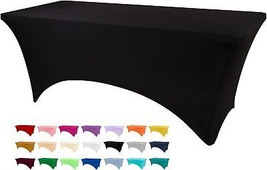 Fitted Table Covers for 6 Foot Tables Spandex Table Covers 6ft Black Tab... - £21.47 GBP
