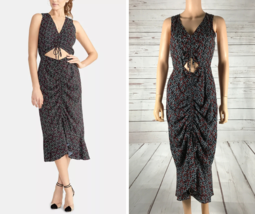 RACHEL ROY Cut-out Adjustable Hem LOVE PRINTED Midi Dress NWOT 2 - $21.26