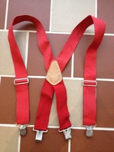 Tiger Work Gear USA Made Nylon Webbing Mens Work Adjustable Red Suspenders - £19.95 GBP